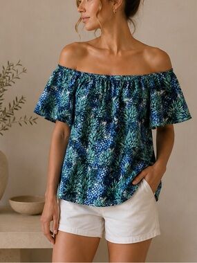NECTAR CLOTHING | Pineapple Off Shoulder Ruffle Blouse